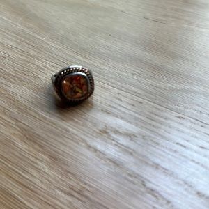 Large silver and gold ring